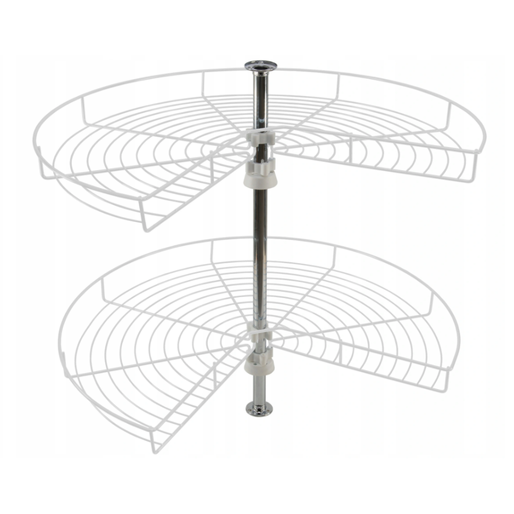 Carrousel de rangement d'angle 3/4 pour placard de cuisine système - 750mm - Blanc