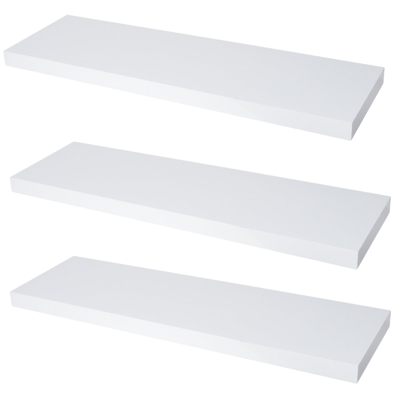 Étagère murale invisible 800mm lot de 3 - Blanc mat