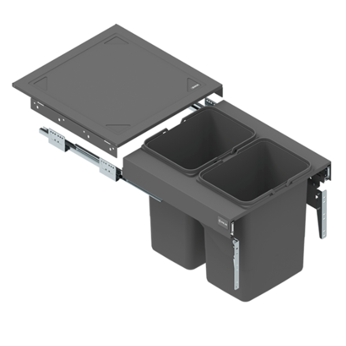 Poubelle de cuisine encastrable - 2x15L - 50cm Meuble