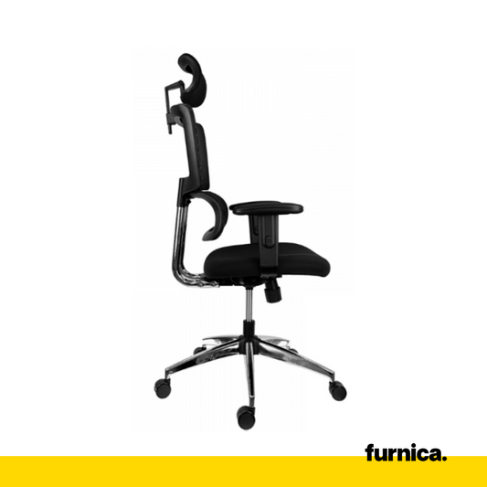 FILIPPO I - Chaise de Bureau Recouverte de Micro-Maille de Haute Qualité - Noir H134cm L64cm