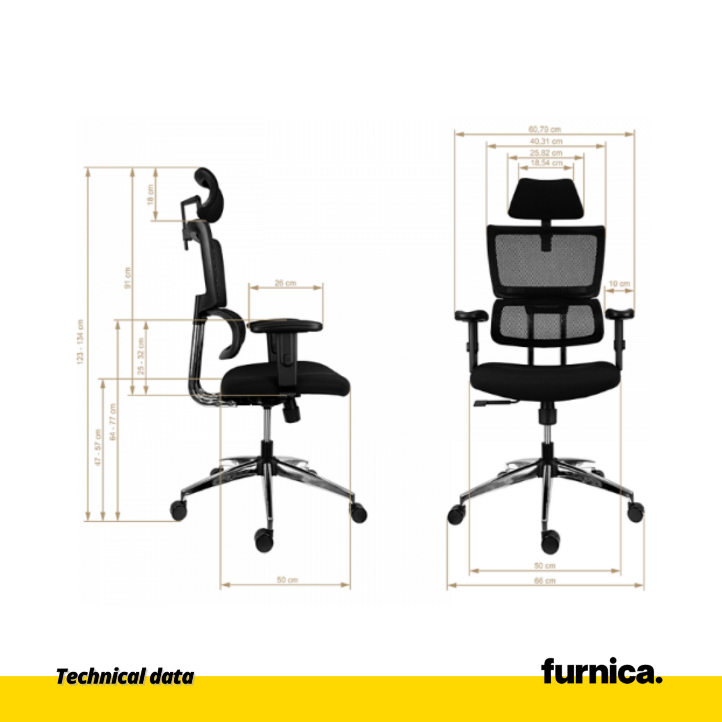 FILIPPO I - Chaise de Bureau Recouverte de Micro-Maille de Haute Qualité - Noir H134cm L64cm