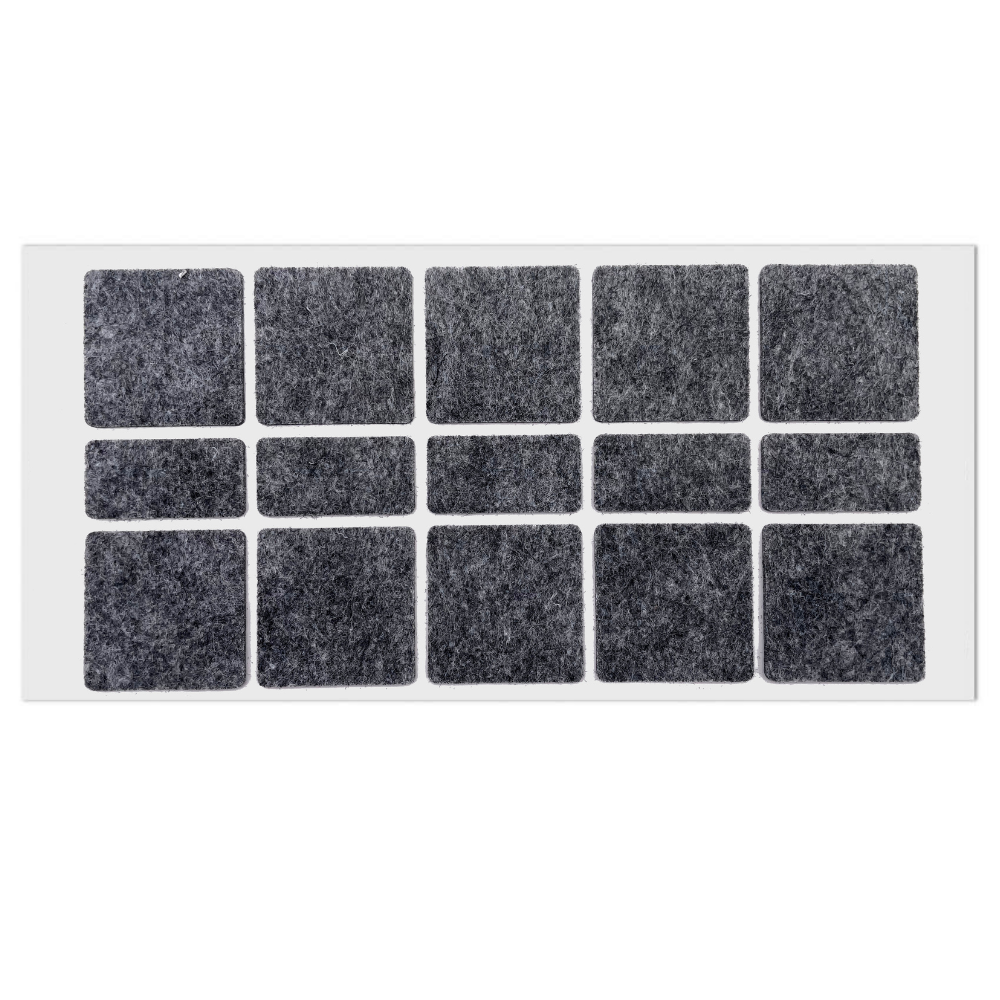 Patin feutre auto-adhésif 40x40 / 20x40mm - Gris