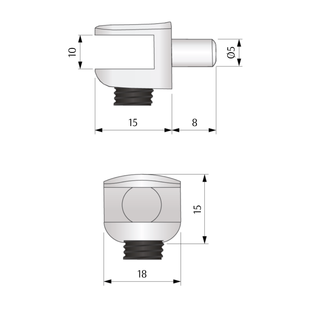 Pince à Verre pour étagère 5mm