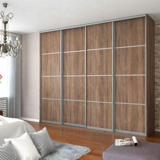 4x Portes d'armoire coulissantes - H: jusqu'à 2750mm L: 2400mm - MFC