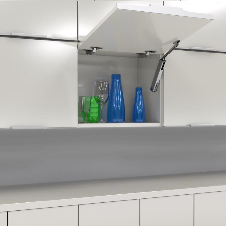 Compas relevable pour porte de meuble haut de cuisine - Léger/Moyen/Fort Furnica