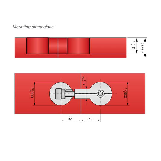 Connecteur de plan de travail "Quick" 64mm NTP