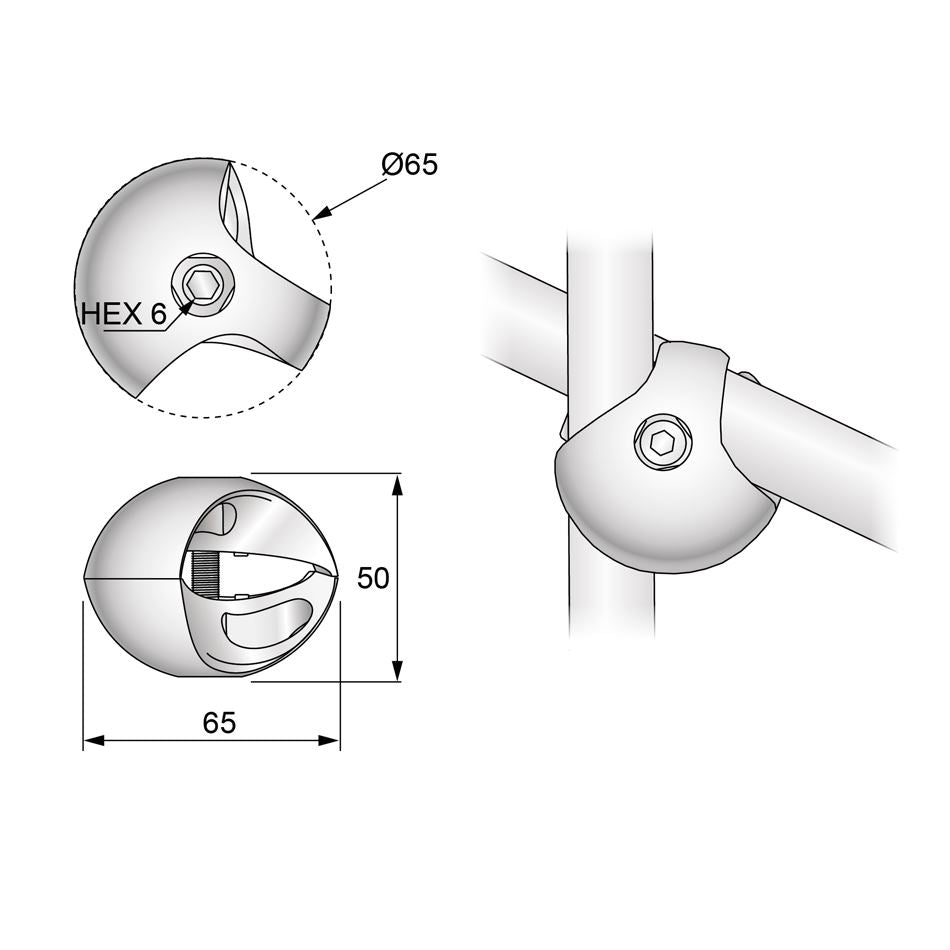 Double connecteur de 25 mm, Chrome NTP