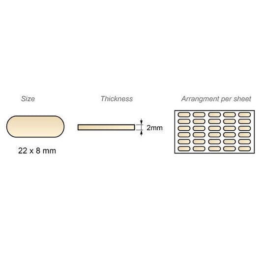 Pastille autocollante beige - 8x22mm NTP