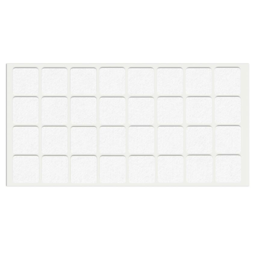 Patin feutre auto-adhésif 25x25mm - Blanc NTP Blanc