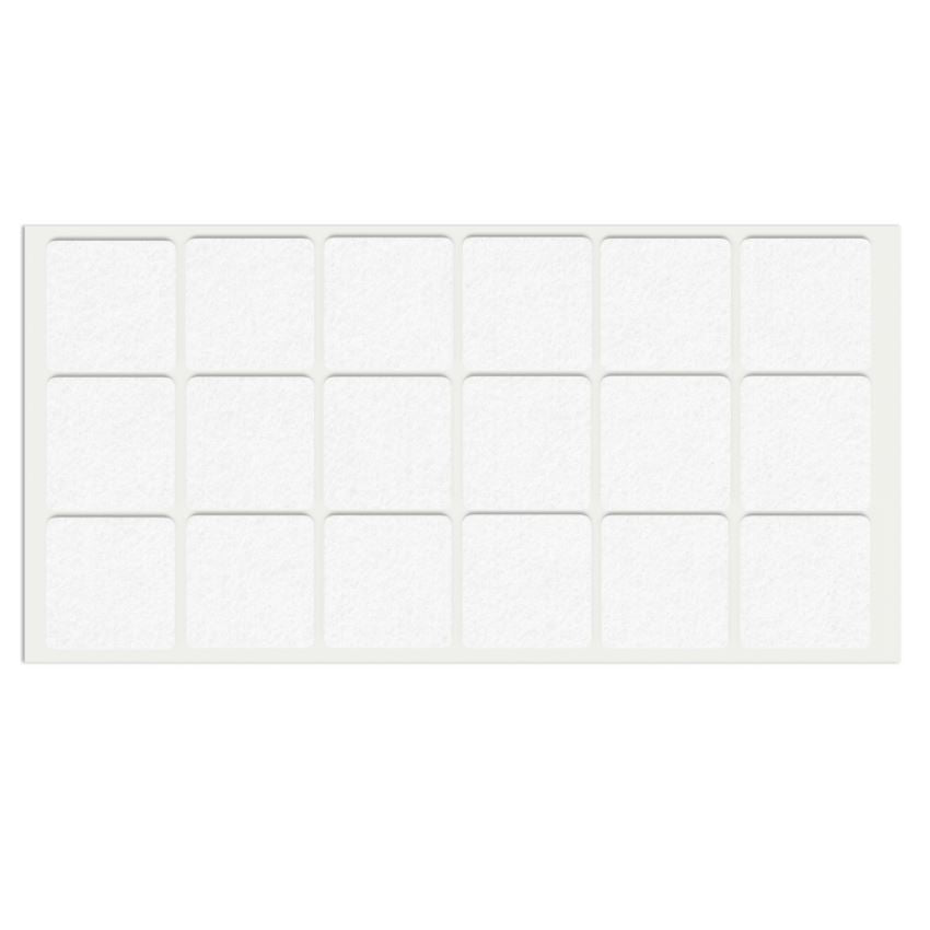 Patin feutre auto-adhésif 35x35mm - Blanc NTP Blanc