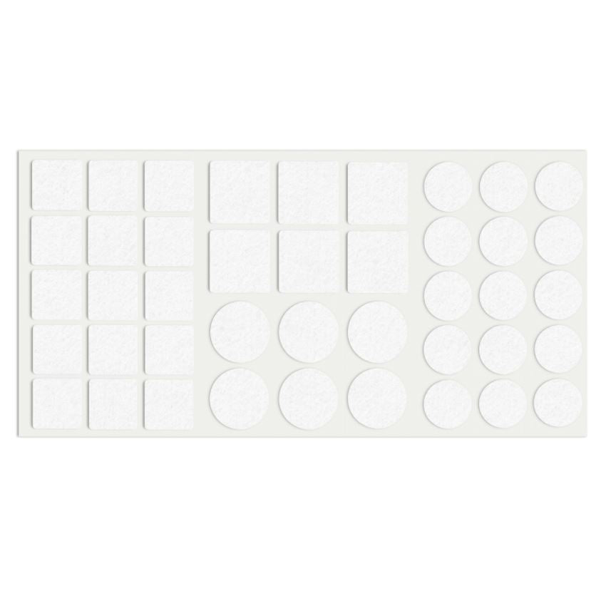 Patin feutre auto-adhésif ronds et carrés - Blanc NTP Blanc