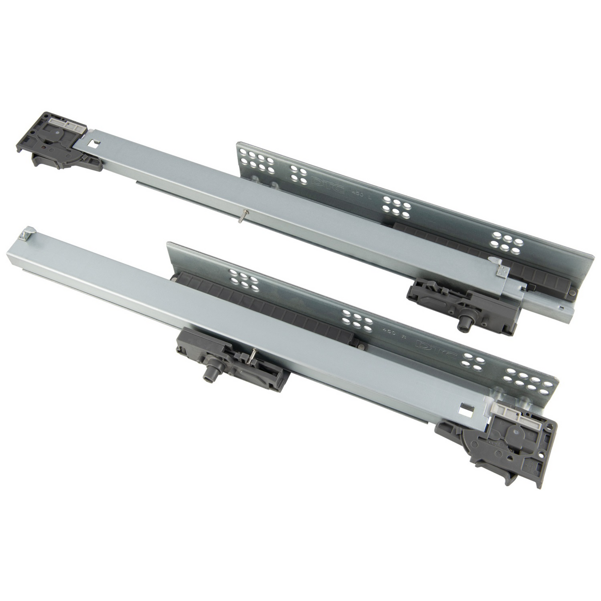 Ensemble de glissières dissimulée à ouverture par poussée (gauche et droite), extension complète 270mm – Furnica