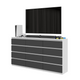 GABRIEL - Commode 12 Tiroirs (8+4) - H92cm L180cm P33cm (Blanc Matt / Anthracite)
