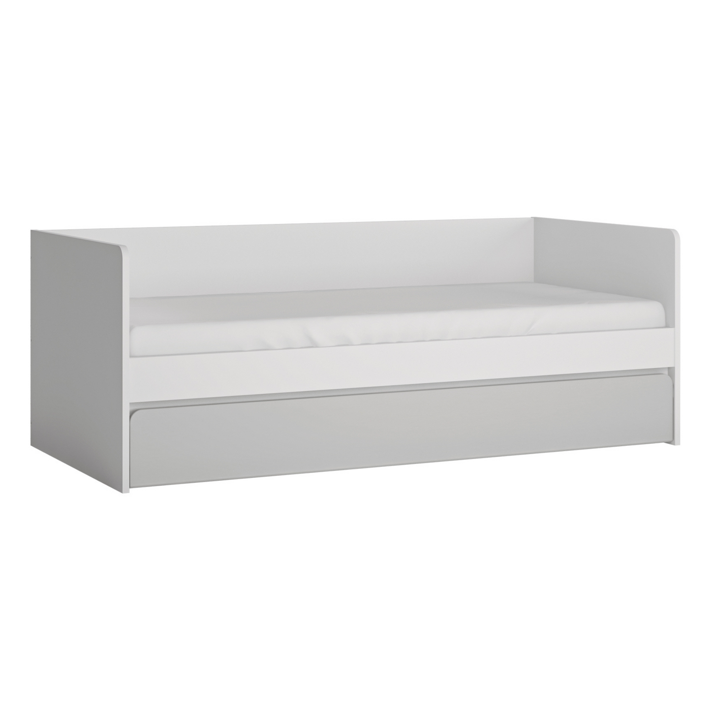 ALBI - Ensemble de Meubles de Chambre pour Jeunes - Blanc Matt / Gris Froid Brillant