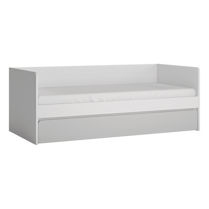 ALBI - Ensemble de Meubles de Chambre pour Jeunes - Blanc Matt / Gris Froid Brillant