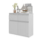 NOAH - Commode 2 Tiroirs et 2 Portes - Meuble de Rangement pour Couloir/Chambre - Buffet - H75cm L80cm P35cm (Blanc)