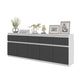 NOAH - Commode 5 Tiroirs et 5 Portes - Armoire de Rangement pour Couloir / Chambre à Coucher - Buffet - Blanc Matt / Anthracite H75cm L200cm P35cm