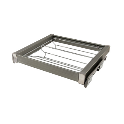 Étagère à chaussures coulissante 90 cm Soft-Close - Chrome/Aluminium - Gris – Furnica