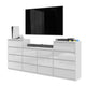 GABRIEL - Commode 14 Tiroirs (4+6+4) - H92cm L220cm P33cm (Blanc Brillant)