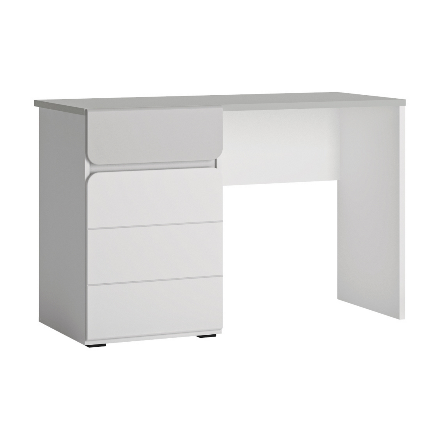 ALBI III - Ensemble de Meubles de Chambre pour Jeunes - Blanc Matt / Gris Froid Brillant
