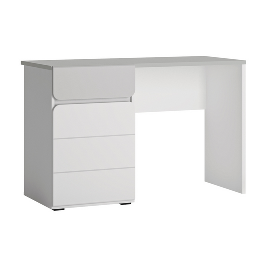 ALBI III - Ensemble de Meubles de Chambre pour Jeunes - Blanc Matt / Gris Froid Brillant