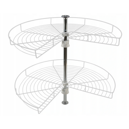 Carrousel de rangement d'angle 3/4 pour placard de cuisine système - 750mm - Blanc