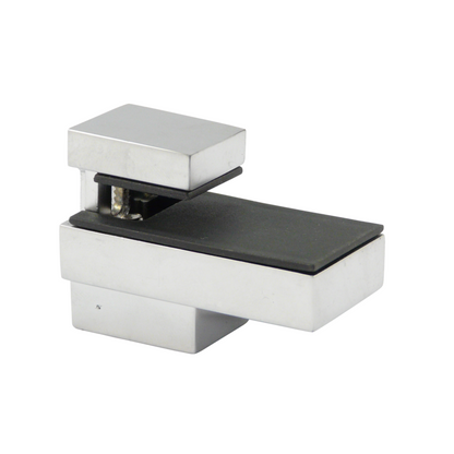 Support étagère verre et panneau en L compact - Acier brossé