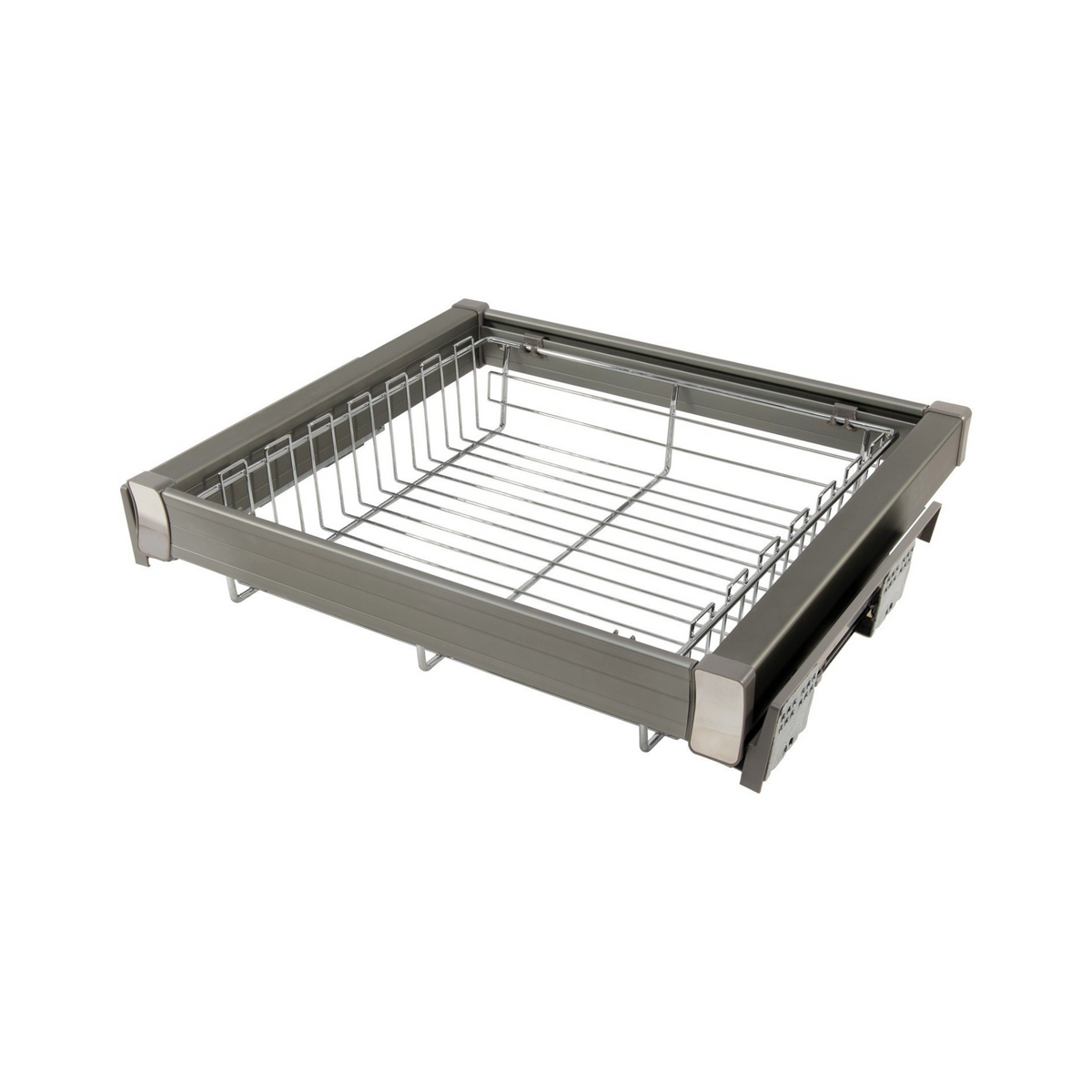 Panier de rangement coulissant pour caisson de 80 cm Soft-Close - Chrome (4) – Furnica