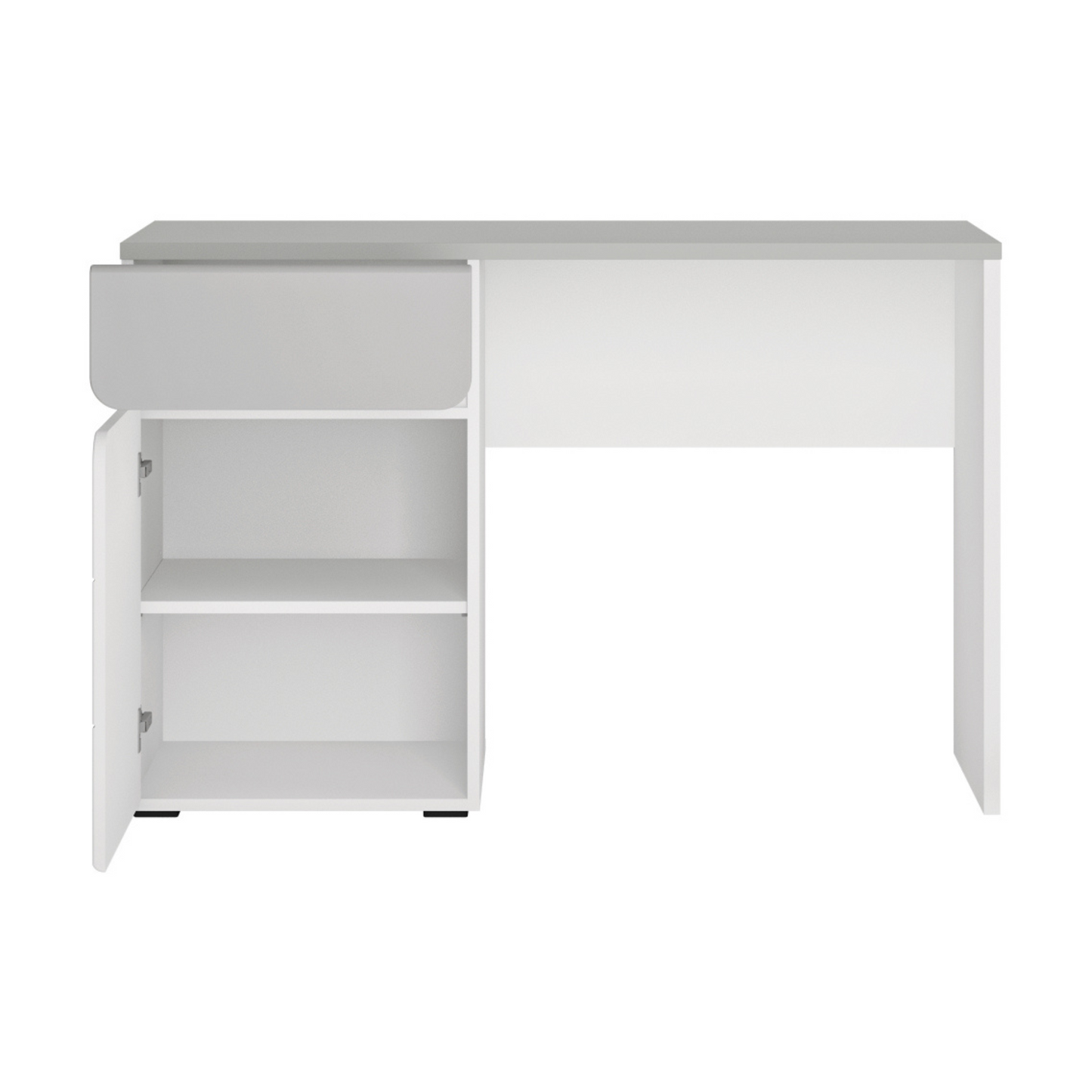 ALBI III - Ensemble de Meubles de Chambre pour Jeunes - Blanc Matt / Gris Froid Brillant