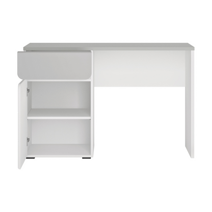 ALBI II - Ensemble de Meubles de Chambre pour Jeunes - Blanc Matt / Gris Froid Brillant