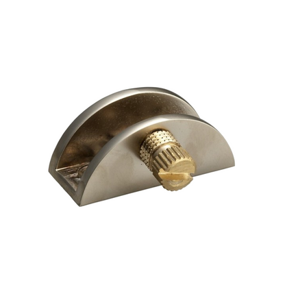 Support étagère en verre demi-rond - Satiné - 35x14mm