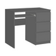 BRUNO - Bureau d'ordinateur - 3 Tiroirs et Plateau pour Clavier - H76cm L90cm P50cm - Droit (Anthracite)