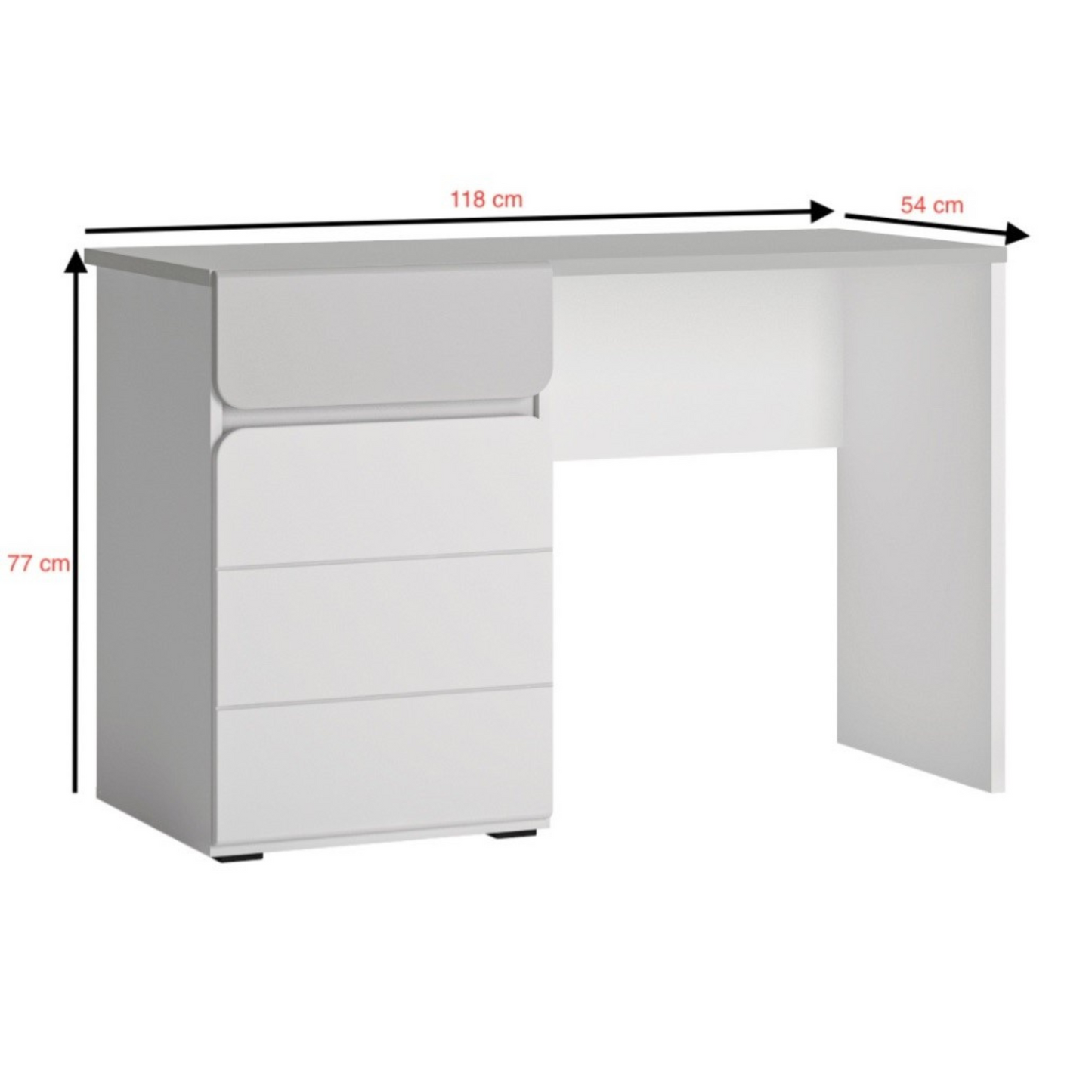 ALBI II - Ensemble de Meubles de Chambre pour Jeunes - Blanc Matt / Gris Froid Brillant