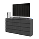 GABRIEL - Commode 12 Tiroirs (8+4) - H92cm L180cm P33cm (Anthracite)