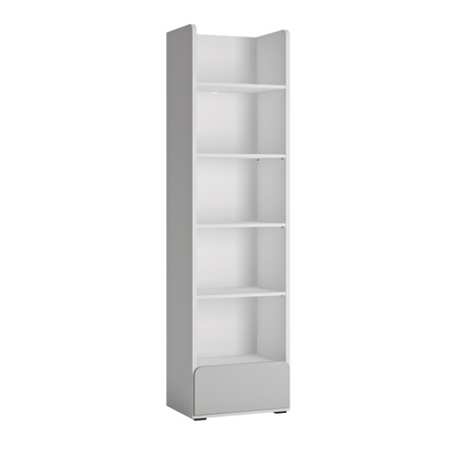 ALBI II - Ensemble de Meubles de Chambre pour Jeunes - Blanc Matt / Gris Froid Brillant