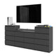 GABRIEL - Commode 14 Tiroirs (4+6+4) - H92cm L220cm P33cm (Anthracite)