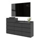 GABRIEL - Commode 10 Tiroirs (6+4) - H92/70 cm L160 cm P33 cm (Anthracite)