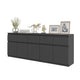 NOAH - Commode 5 Tiroirs et 5 Portes - Armoire de Rangement pour Couloir / Chambre à Coucher - Buffet - Anthracite H75cm L200cm P35cm