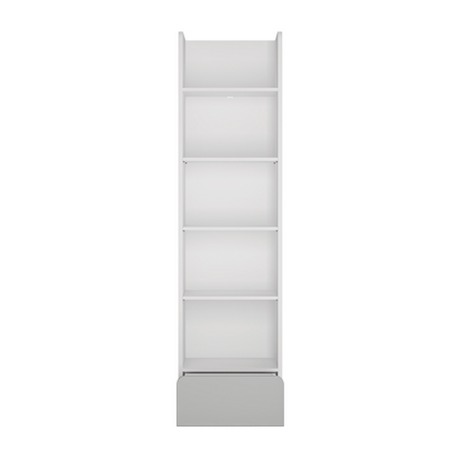 ALBI II - Ensemble de Meubles de Chambre pour Jeunes - Blanc Matt / Gris Froid Brillant