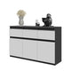 NOAH - Commode 3 Tiroirs et 3 Portes - Meuble de Rangement pour Couloir/Chambre - Buffet - H75cm L120cm P35cm (Anthracite/Blanc)
