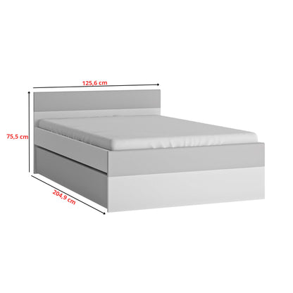 ALBI III - Ensemble de Meubles de Chambre pour Jeunes - Blanc Matt / Gris Froid Brillant