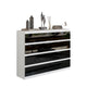 GABRIEL - Commode 8 Tiroirs - Buffet de Chevet - H92 cm L120 cm P33 cm (Blanc / Noir Brillant)