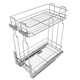 Rangement coulissant de 15 cm à fermeture silencieuse - 2 paniers - Chrome