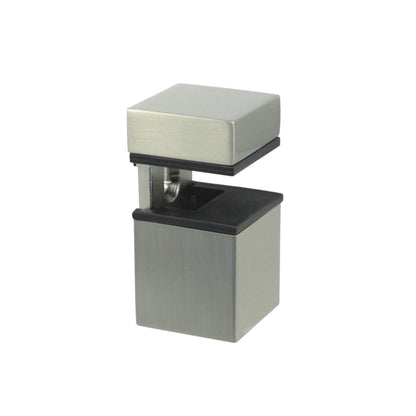 Support étagère verre et panneau rectangulaire - Acier brossé