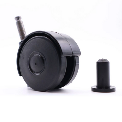 Roulette pivotante pour meuble en plastique avec tige 8 mm et douille - Ø 55 mm