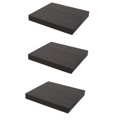Étagère murale invisible lot de 3 - Chêne Anthracite - 23,5cm