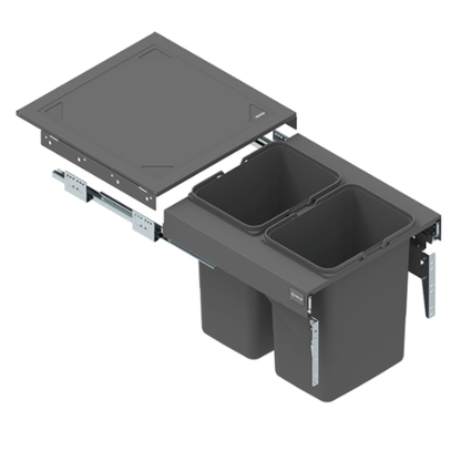 Poubelle de cuisine encastrable - 2x15L - 50cm Meuble