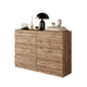 GABRIEL - Commode 6 Tiroirs - Buffet de Chevet - H71 cm L100 cm P33 cm (Chêne Wotan)