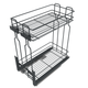 Rangement coulissant de 20 cm à fermeture silencieuse et extractible - 2 paniers - Anthracite