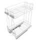 Rangement coulissant de 15 cm à fermeture silencieuse - 2 paniers - Blanc